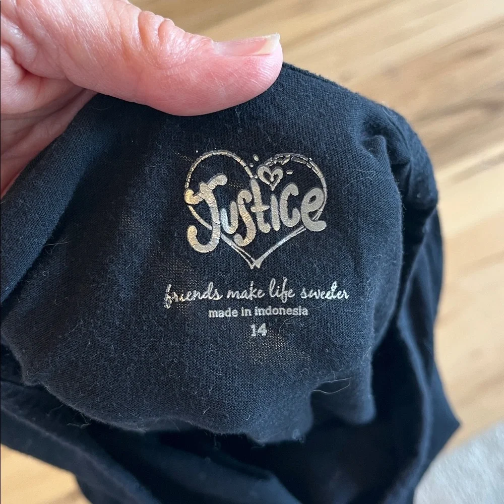 Justice Peace Shirt Black Long Sleeve Cotton